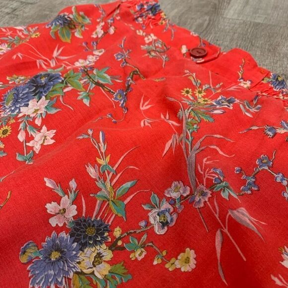 Vintage VTG Koala Red Floral Midi Maxi Skirt Medium Large - Picture 4 of 7
